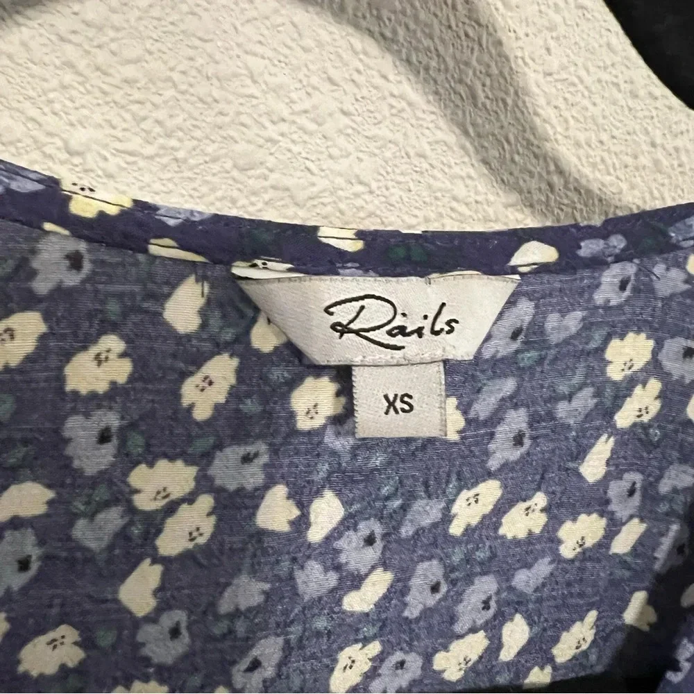 NWOT Rails Kiki Dress Navy Blue Ditsy Floral Print Casual Boho Preppy Women’s XS